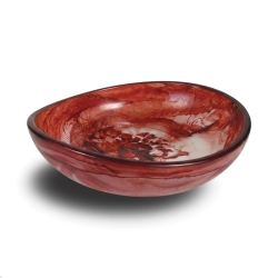 Urban Attitude Jade Medium Bowl Height 8cm Highest, 5cm Lowest, Width 27cm, Length 28cm - Berry Red UT260504-BR