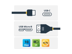 Startech 0.9M USB-C To Micr O USB Cable, M/M, 2YR USB31CUB1M