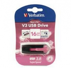 Verbatim 16gb Usb3 Pink V3, Store" N" Go Thumbdrive Usv-49178