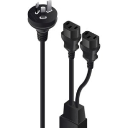 Alogic 3m Aus 3 Mains Plug To 2 X Iec C13 Y Splitter Cable - Male To 2 X Female Cable MF-AUS3P2C13-03