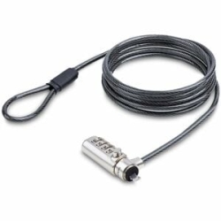 StarTech.com Slim Lock Noble Wedge® Slot Compatible, 6.6ft (2m) Combination Locking Cable, Desk Anti-Theft Security For Laptop/Notebook - Slim Laptop Lock Compatible W/Noble Wedge® Security Slot; 6.6ft (2m) Steel Cable - 4-digit Combination - Design W/