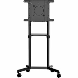 StarTech.com Mobile Tv Cart, Portable Rolling Tv Stand, 37-70 Inch Vesa Display Mount (154lb/70kg), Shelf & Storage, Rotate/Tilt Display - 69.85 Kg Load Capacity - 4 Casters - Steel, Polyurethane - 702 Mm Length X 920 Mm Width X 1600 Mm Height - 1 Each M