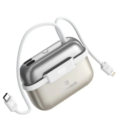 Choetech B812-Go Mini Bag Digital Ccc Certified 10000mAh 30W Fast Charging Power Bank Gold With USB-C + 8-pin IPhone Cables ELECHOB812GO