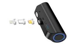 Choetech B660-Bk 3000mAh Mini Power Bank With 3 Magnetic Connectors (Black) ELECHOB660BK