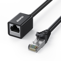 Benfei 435Bk-3M RJ45 Extension Male/Female Patch Cords Cat6 1000Mbps 3M ELEBEN435BK3M