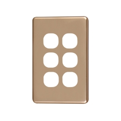 4C | Classic 6 Gang Switch Polycarbonate Cover Plate - Gold Colour 040.000.0036