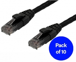 4C 0.25M Pack Of 10 Ethernet Network Cable. Black (004.002.2001.10PACK)
