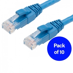 0.25M Cat6 Rj45-Rj45 Pack Of 10 Ethernet Network Cable. Blue