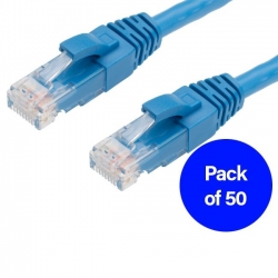 0.25M Cat6 Rj45-Rj45 Pack Of 50 Ethernet Network Cable. Blue