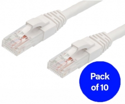 0.5M Cat6 Rj45-Rj45 Pack Of 10 Ethernet Network Cable. White