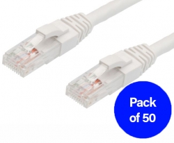 4C 1.5M Pack Of 50 Ethernet Network Cable. White (004.002.3004.50PACK)