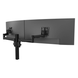 Atdec AWMS-2-5940 Dual Extended-Reach Arms on Post Heavy-Duty F-Clamp Black