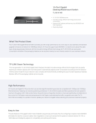 Switch: 16-Port Gigabit Desktop/Rackmount Switch, Rackmount Kit Included TL-SG1016D