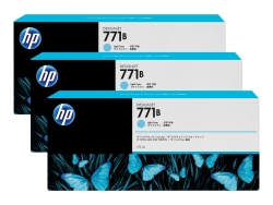 HP 771B 775ML Light Cyan Designjet Ink Cartridge 3-Pack - Z6200/Z6800/Z6810 B6Y28A