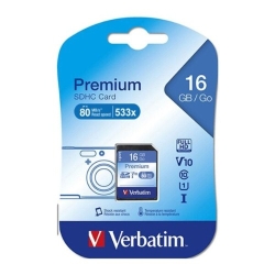 Verbatim Sdhc 16GB (Class 10) Up To 45MB/Sec 300X Read Speed 43962