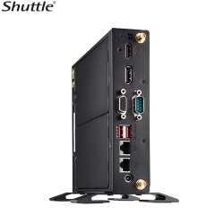 Shuttle DS20U V2 Slim Mini Pc 1L Barebone - Intel Celeron 5205U, Fan-less, 2x LAN , Rs232/Rs422/Rs485, Hdmi, DP, Vga, Vesa Mount, 65W Adapter DS20U V2