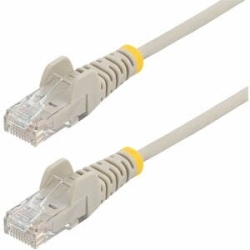 StarTech 15m Gray Slim CAT6 Ethernet Cable, Snagless RJ45, Utp, Lszh, 28AWG Pure Bare Copper, Slim Network Patch Cord - Slim Utp Cat6 Cable Supports 10Gbps And 100W PoE; Ideal For Crowded Installations; 36% Slimmer For Improved Airflow; Low Near-End Cros