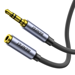 Benfei 421GY 10M 3.5mm Male To Female Aux Extension Cable, Trrs 4-Pole Stereo Audio Jack Cord For Headphones, Microphone, Smartphones, Pc, Laptop, Speakers ELEBEN421GY10M