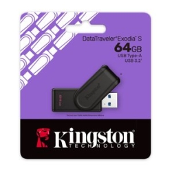 DataTraveler Exodia S USB Flash Drive - USB 3.2 Gen 1 - 64GB - Black/Black DTXS/64GB