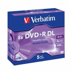 Dvd+R Dl 5pk Jewel Case 43541