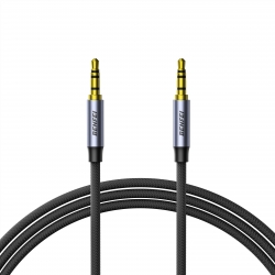 Benfei 427GY 1M 3.5mm Trrs Male To Male Audio Cable, 4-Pole Stereo Mic Aux Cable, Nylon Braided Headphone Jack Cord ELEBEN427GY1M