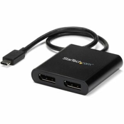 StarTech.com USB-C To Dual DisplayPort 1.2 Adapter, USB Type-C Multi-Monitor Mst Hub, Dual 4K 30Hz DP Display Extender/Splitter, Windows - USB Type-C Multi-Monitor Adapter Drives Dual4K 30Hz Or 1080p 60Hz DisplayPort Displays In Extended/mirrored Mode; D