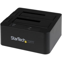 StarTech.com Drive Dock Sata/600 - USB 3.0 Type B, Esata Host Interface - Uasp Support External - Black - Dual-Bay Hard Drive Dock For 2.5" / 3.5" Sata Drives; Sata I/Ii/Iii Hdd/SSD; Esata (6 Gbps) Or USB 3.2 (5 Gbps) Host Connection; Top-Loading Drive B