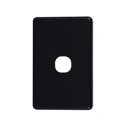 4C | Classic 1 Gang Switch Polycarbonate Cover Plate - Black Colour 040.000.0051