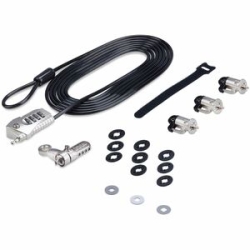 StarTech.com Laptop/Desktop & Peripheral Lock Kit, 9.8ft (3m) Steel Cable, Theft-Deterring Security Lock, K-Slot, For 3x Devices - Secure Laptop/desktop Computer And Peripherals With A 9.8ft Cable; K-slot Compatible - Includes Three Permanent/one Removab