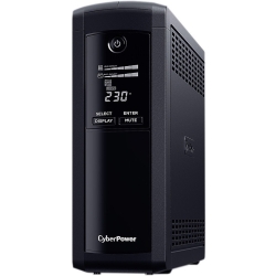 CyberPower Systems Value Pro-(VP1200ELCD)- 1200VA / 720W Line Interactive UPS - 2* 12V/7.2Ah - 2 Yrs Adv. Replacement Wty Incl. Internal Batteries VP1200ELCD