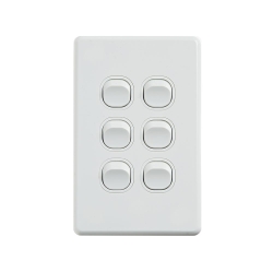 4C | Classic 6 Gang Switch 250V 16AX | Vertical 040.000.0300