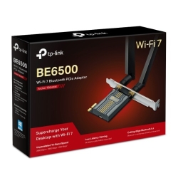 TP-Link Archer TBE400E BE6500 Wi-Fi 7 Bluetooth 5.4 PCIe Adapter, 6GHz@2882 Mbps, 5GHz@2882 Mbps, 2.4GHz@688 Mbps (wifi7) (Nic) Archer TBE400E