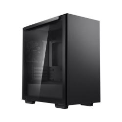 DeepCool Macube 110 Black Minimalistic Micro-ATX Case, Magnetic Tempered Glass Panel, Removable Drive Cage, Adjustable GPU Holder, 1xPreinstalled Fan R-MACUBE110-BKNGM1N-G-1