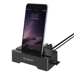 Orico 3 Port USB2.0 Docking Station Of Cellphone And Pad For Sd & Tf With 1M USB3.0 Orico HSC2-TS-BK