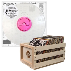 Crosley Record Storage Crate & Lady Gaga Chromatica - Vinyl Album Bundle UM-878904-B