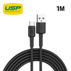 Usp BoostUp Braided Usb-c To Usb-a Cable (1M) Black -3A, Fast Charge, Samsung Galaxy,Apple IPhone,iPad,MacBook,Google,OPPO,Nokia,5 Years Warranty 6.97289E+12