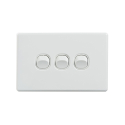 4C | Elegant Wall Switch 3 Gang 250V 16A | Horizontal 040.0.0086