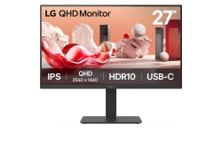 LG 27"(16:9) Qhd Ips, HDMI, DP, USB-C(65W), 100Hz, D/Chain, Kvm, H/Adj, 3YR 27BA65QB-B