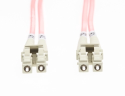 3m Lc-Lc OM1 Multimode Fibre Optic Cable: Salmon Pink FL.OM1LCLC3MP