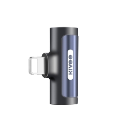 Kivee AD11 IPhone 8-pin To IPhone 8-pin Audio + Charging + Phone Call Adapter Black ELEKIVAD11BK