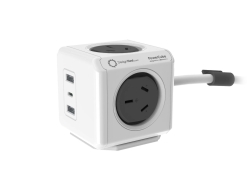 PowerCube 4 Power Outlet 2 USB A And 1 USB C 20W Charging Outlets | 1.5m Grey 011.165.4070