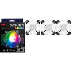 In Win Saturn Iw-Fn-Asn140-3Pk 3 Cooling Fan - Motherboard - 140 Mm Maximum Fan Diameter - 3 X Fan(s) - 159.66m³/h Maximum Airflow - 1400 Rpm - Long Life Sleeve Bearing - Connector (Fan To Fan): 6-pin Modular, Connector To M/B: 4 Pin (Pwm, 12V), 3 Pin (