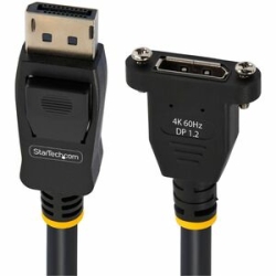 StarTech.com 3ft (1m) Panel Mount DisplayPort Cable, 4K X 2K Video, DisplayPort 1.2 Extension Cable Male To Female, DP Extender Cord - Cable For Audio/Video Device - First End: 1 X 20-pin DisplayPort Digital Audio/Video - Male - Second End: 1 X 20-pin Di