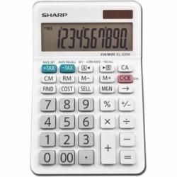 Sharp Business/Financial Calculator - Double Zero, Prior Entry Recall, Auto Power Off, Sign Change, Large Display, Currency Converter, Backspace Key, Plastic Key - 10 Digits - LCD - Battery/Solar Powered - 1 X LR1130 - 27.9 Mm Height X 96.5 Mm Width X 14
