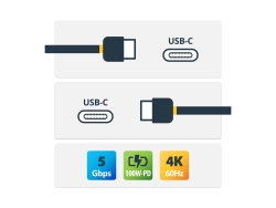 Startech 2M USB-C Cable 5GBPS, 100W/5A, DP Alt Mode, 2YR USB315CCV2M