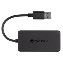 Transcend HUB2 USB Hub - USB - External - Black - 4 Total USB Port(s) - 4 USB 3.0 Port(s) - Pc, Mac, Linux TS-HUB2K