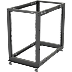 StarTech.com 4-Post 18U Mobile Open Frame Server Rack, 19" Network Rack With Casters, Rolling Rack For Computer/AV/Data/IT Equipment - 4-Post 8U Open Frame Server Rack For Data/IT Equipment - 22-40in (56-101cm) Mounting Depth; 18in (46cm) Height, 1200lb
