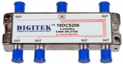 4cabling 6 Way Splitter F Type 5-2400mhz All Ports Power Pass **dc Only** (foxtel Approved) 10dcs206