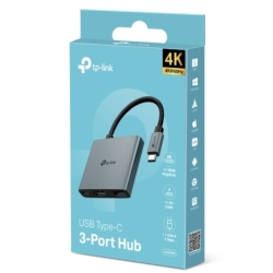 TP-Link UH3020C USB Type-C 3 In 1 Hub, 4K@60Hz Hdmi, 100W Power Delivery, 1× Usb-a Data Ports. UH3020C