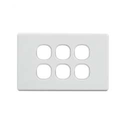 4C | Classic 6 Gang Switch Grid And Cover Plate - White 040.000.0026